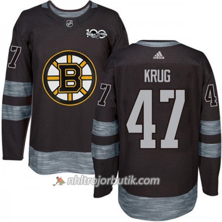 Män Ishockey Boston Bruins Tröja Torey Krug 47 1917-2017 100th Anniversary Adidas Svart Authentic